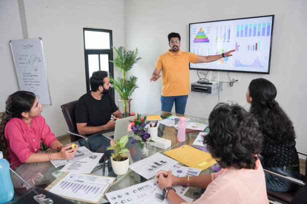 A facilitator leading a team strategy session